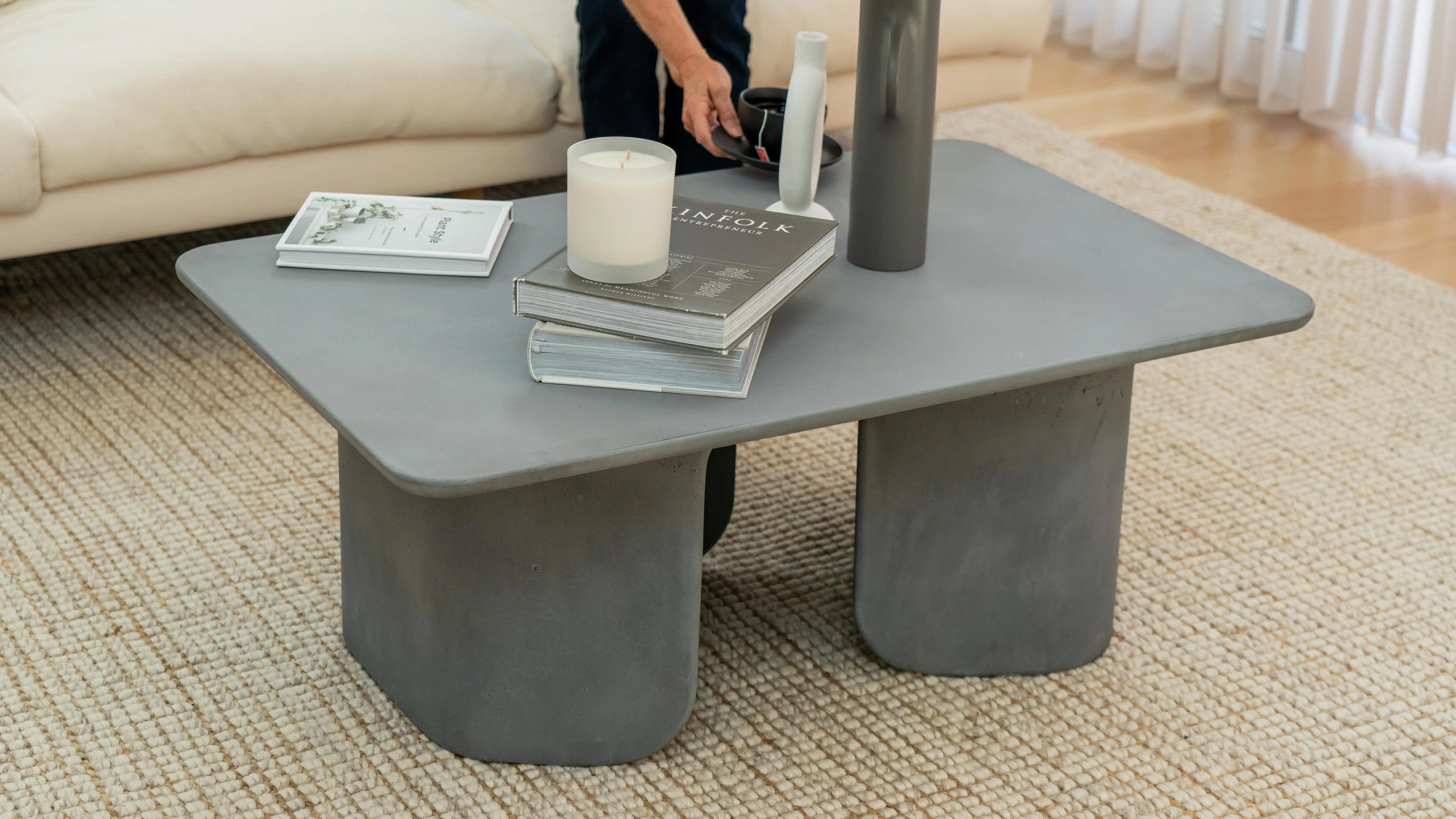 Load video: Tor Concrete Coffee Table Product Video