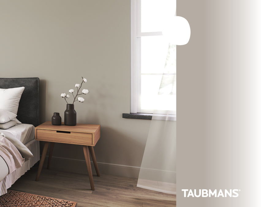 A beautiful taupe wall with paint from Taubmans paint.