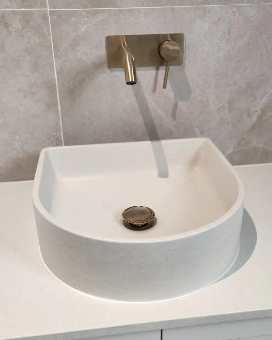 The Crescent Concrete Basin in Whitehaven in a minimal neutral toned bathroom