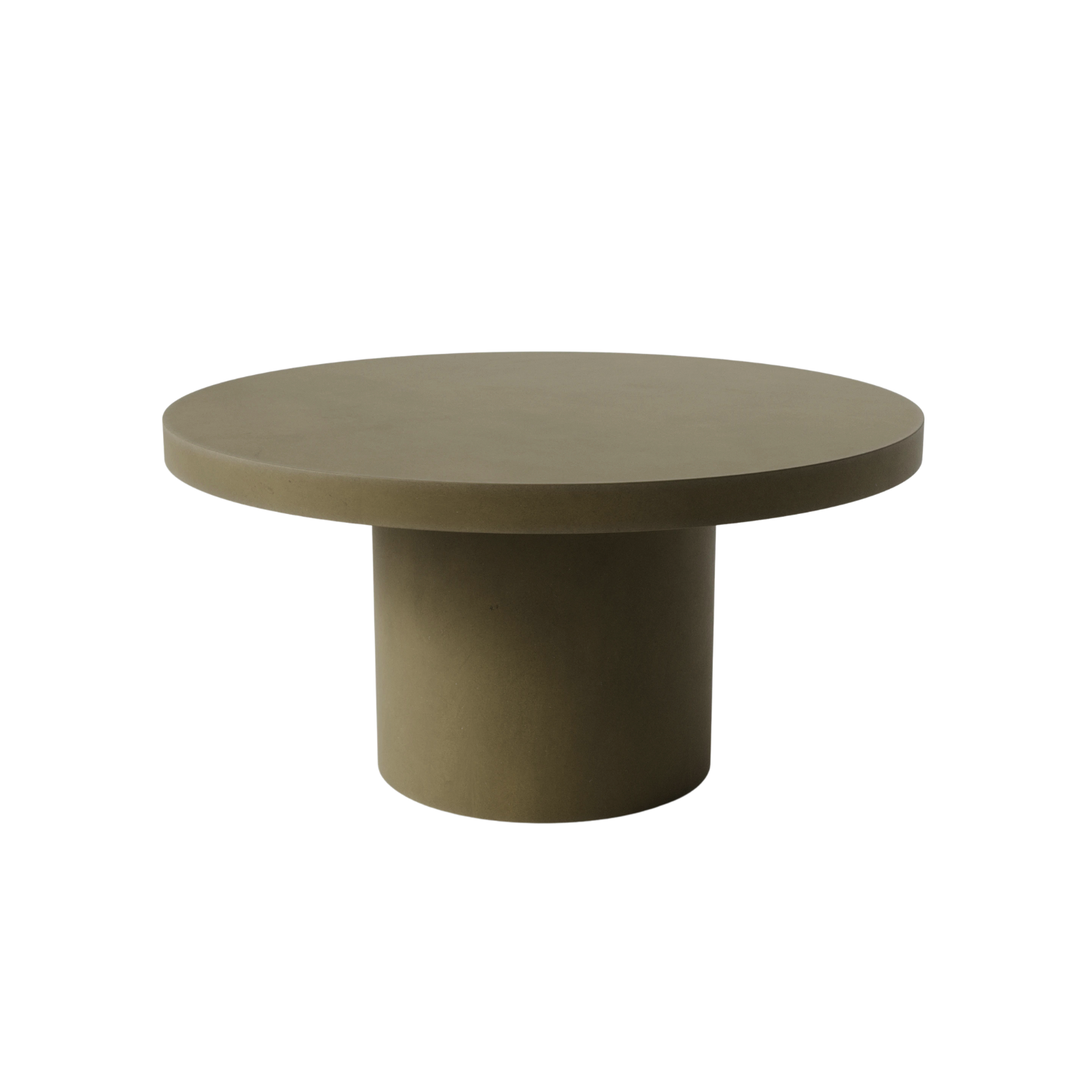 A round topped and pillar based Tuscan Concrete Dining Table in the colour Merlot