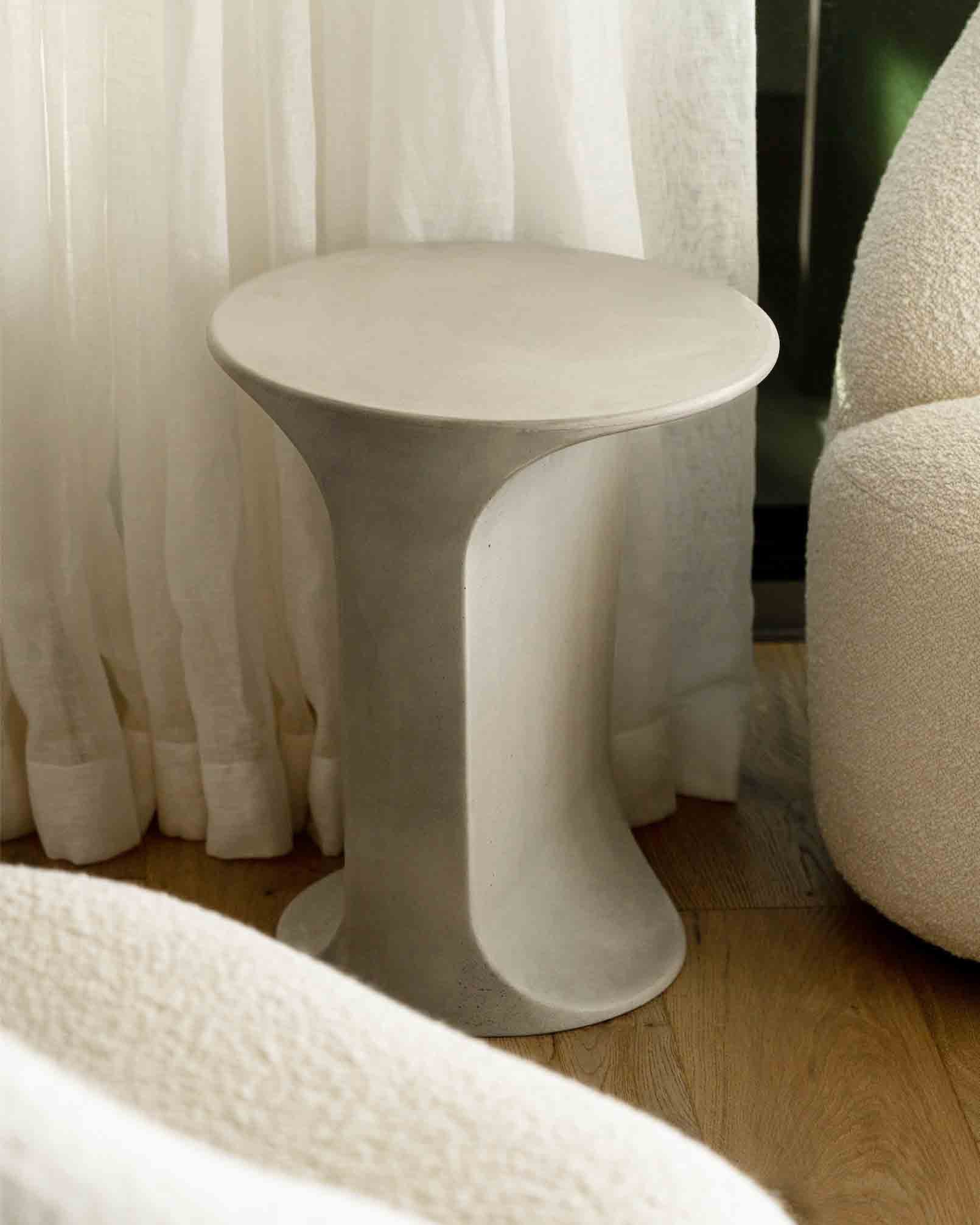The Alpine Concrete Side Table in Mist