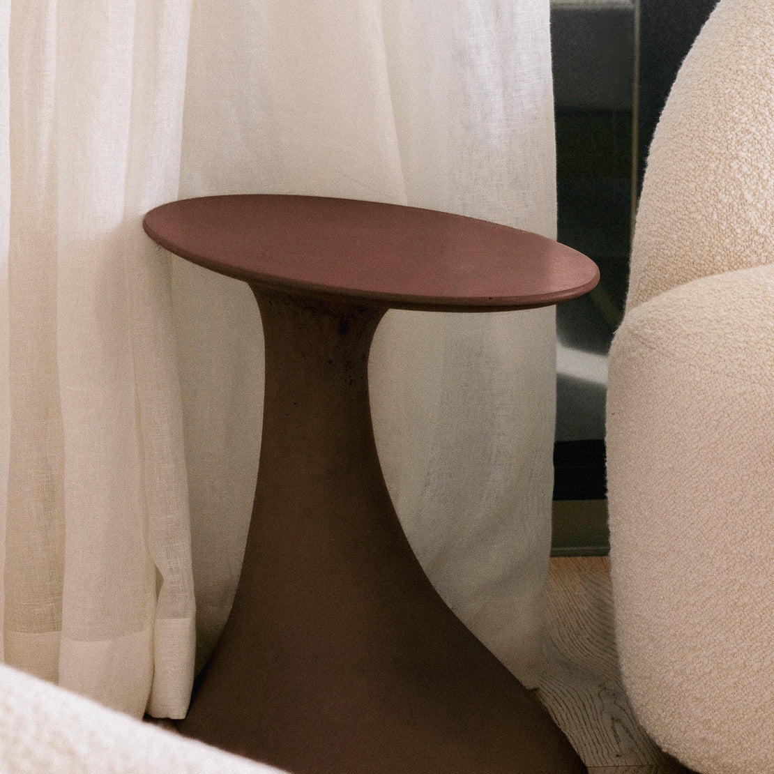 The Oasis Concrete Side Table in Merlot