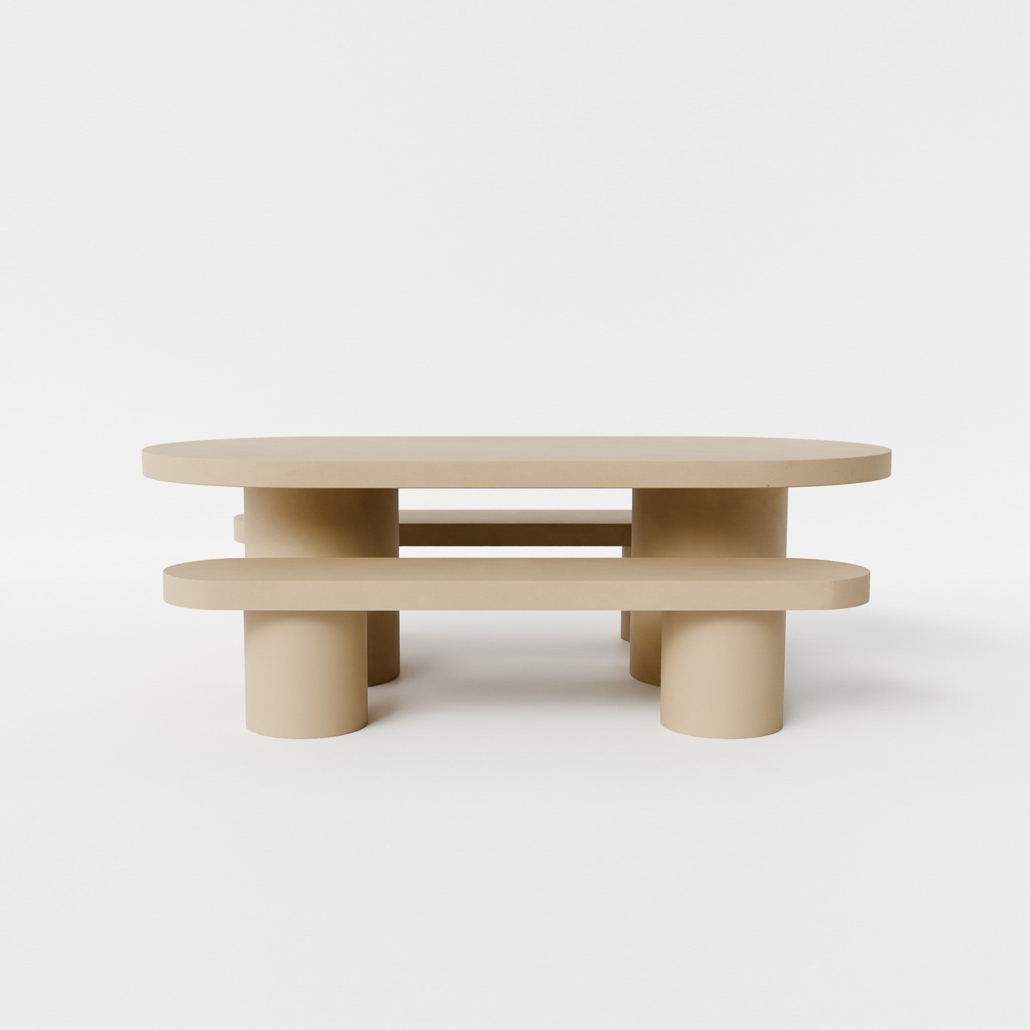 Bisque / With 2 Bench Seats