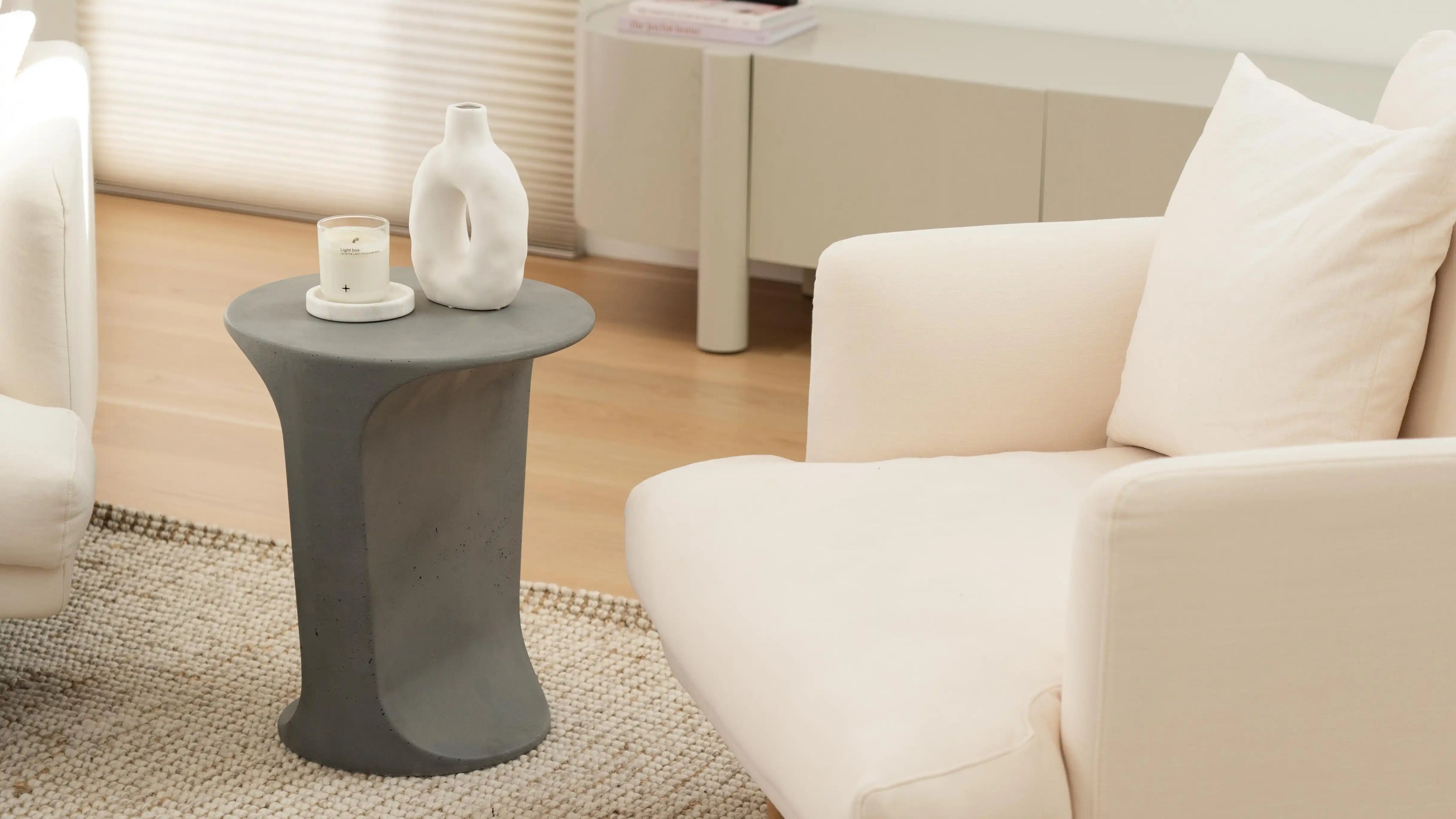 Load video: Alpine Concrete Side Table Product Video