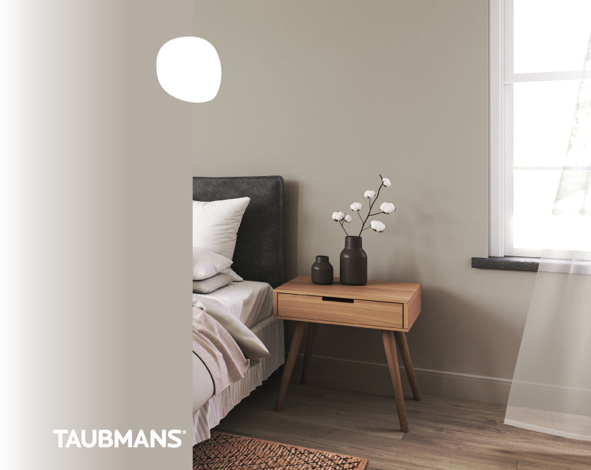 A beautiful taupe wall with paint from Taubmans paint.